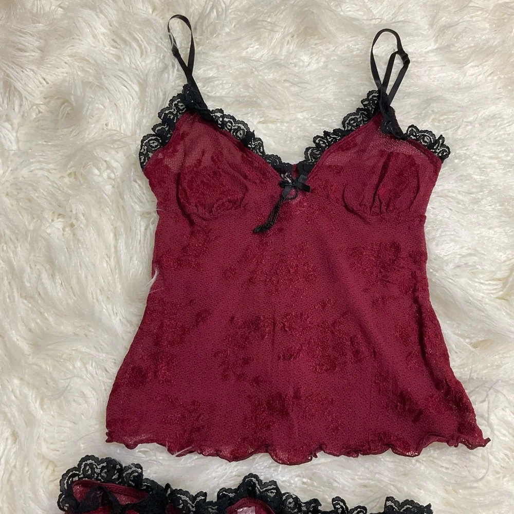 NEW Y2K Victorias Secret Lace Burnout Cami & Panty Set 2003